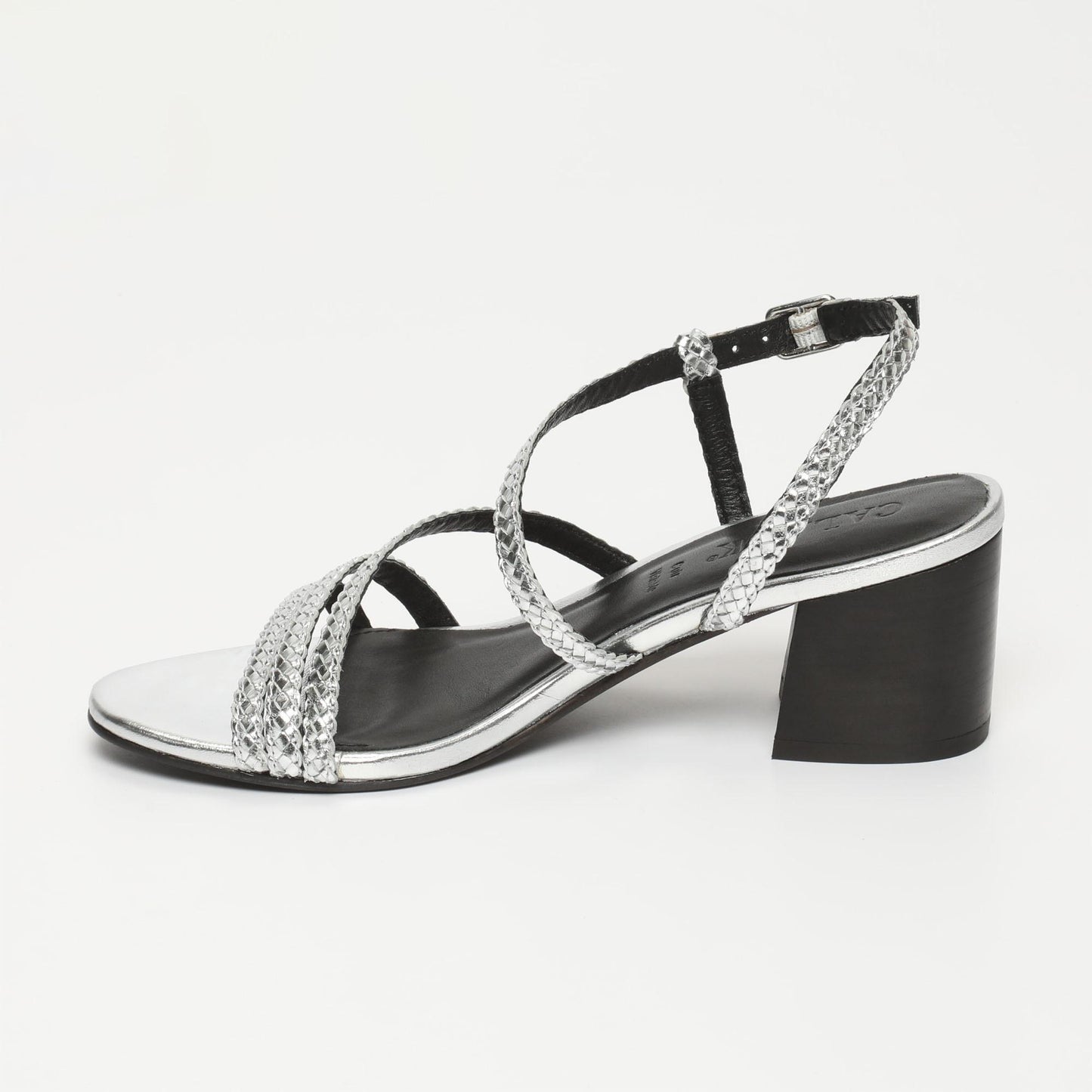 MAHALA sandales en cuir silver
