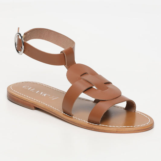 MAIPU sandales en cuir camel