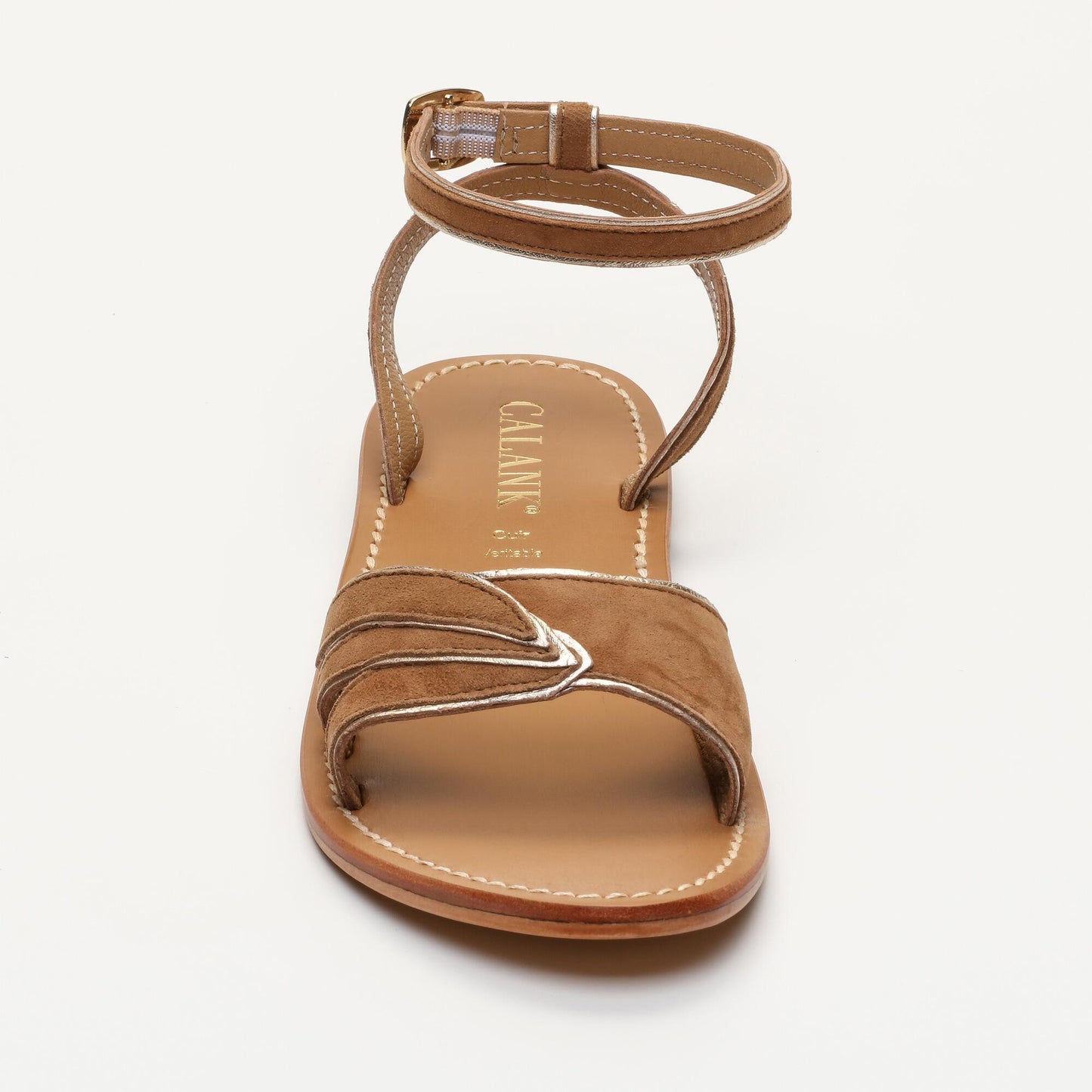 MALINA sandales en cuir camel gold