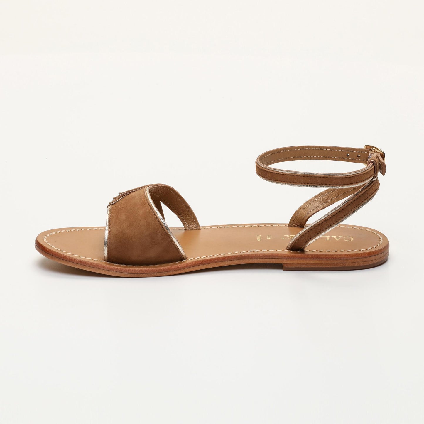 MALINA sandales en cuir camel gold