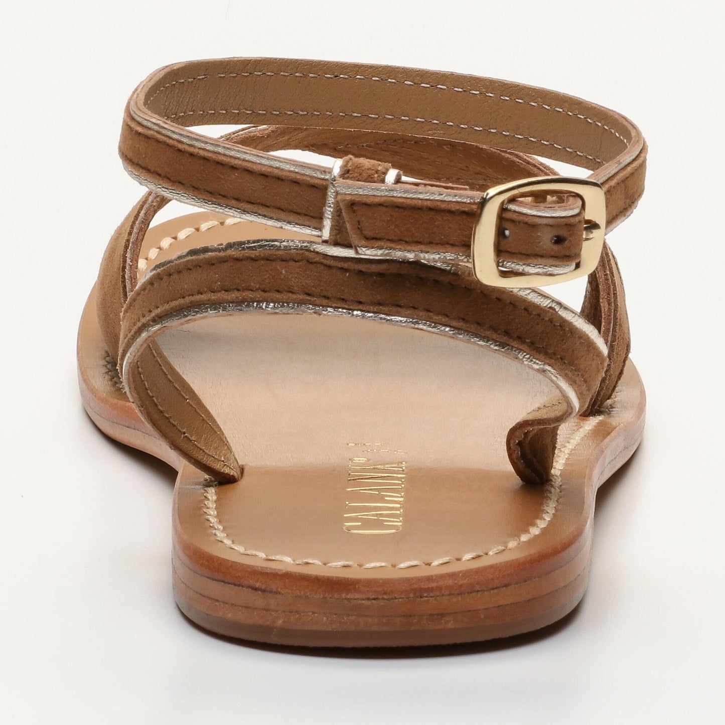 MALINA sandales en cuir camel gold