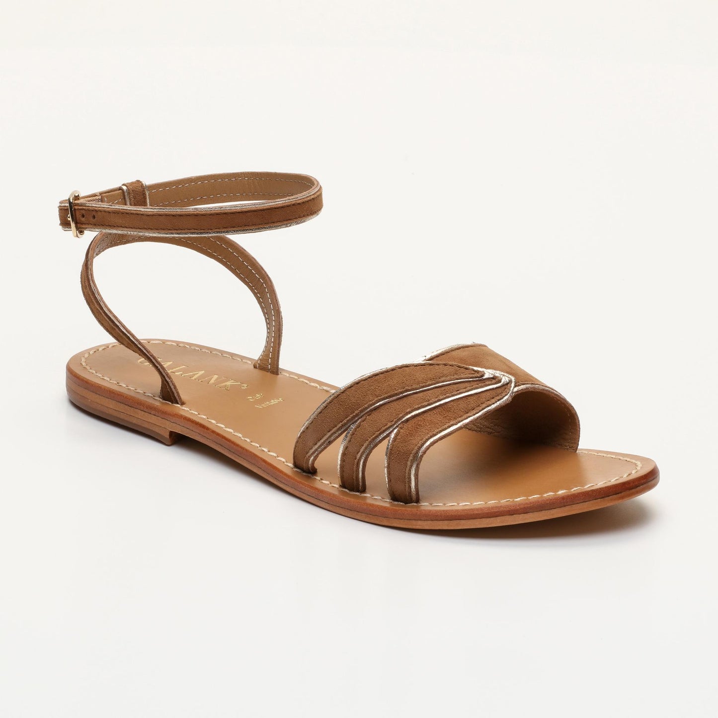 MALINA sandales en cuir camel gold