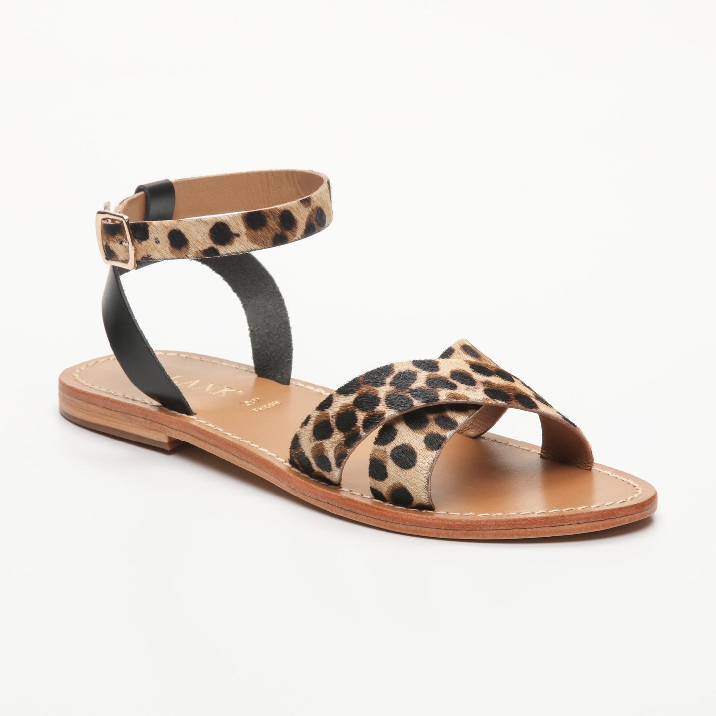 MANSI sandales en cuir leopard black