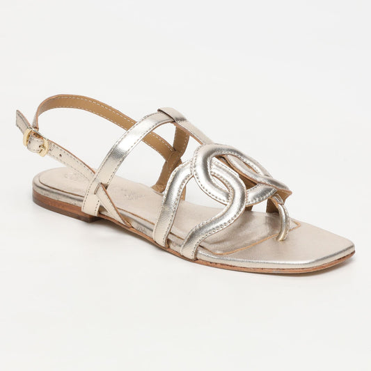 MARIQUINA sandales en cuir platinium