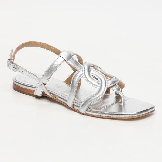 MARIQUINA sandales en cuir silver