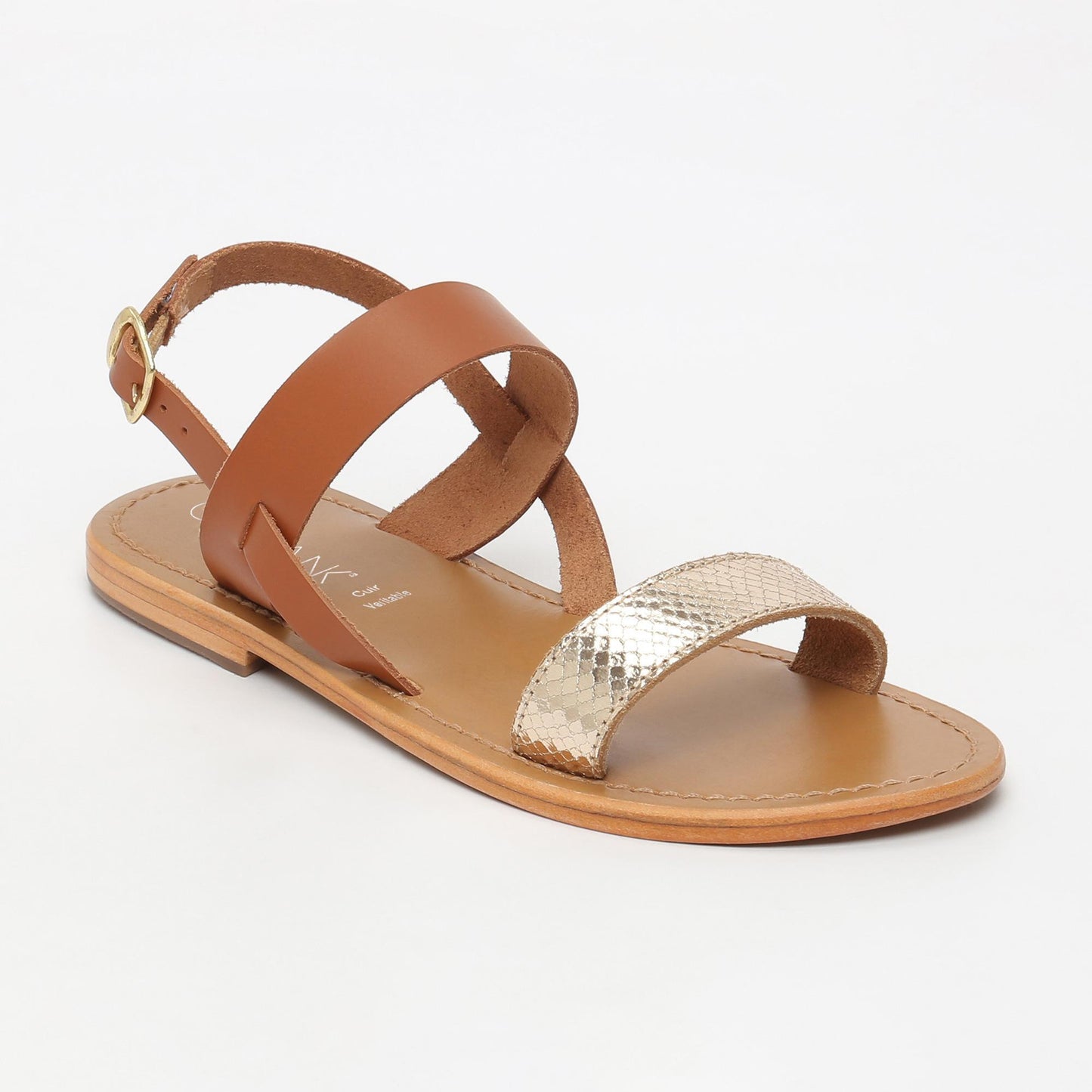MILAGROSA sandales en cuir camel gold