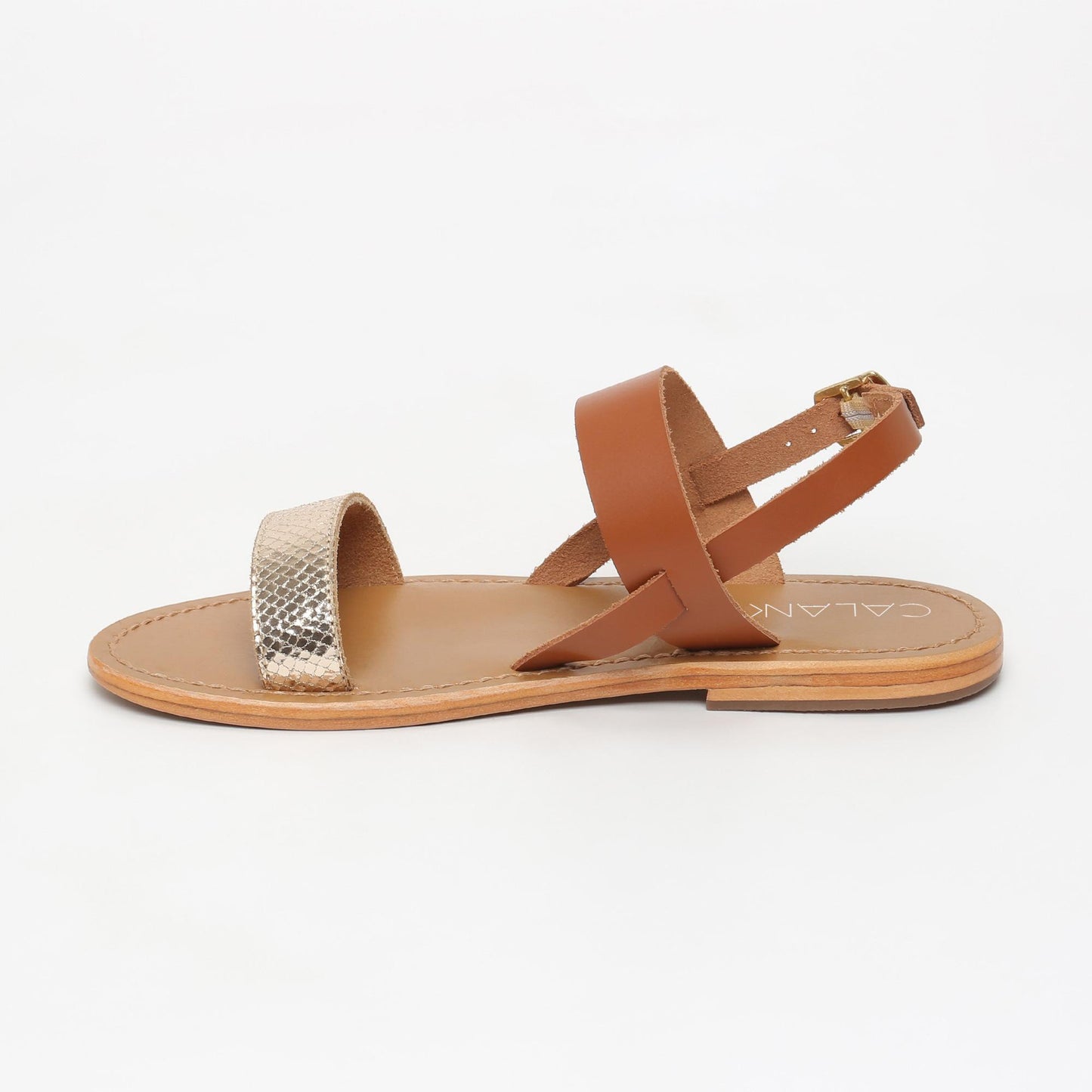 MILAGROSA sandales en cuir camel gold