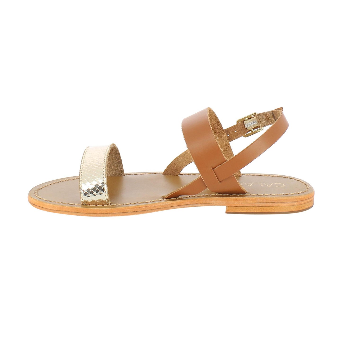 MILAGROSA sandales en cuir camel gold