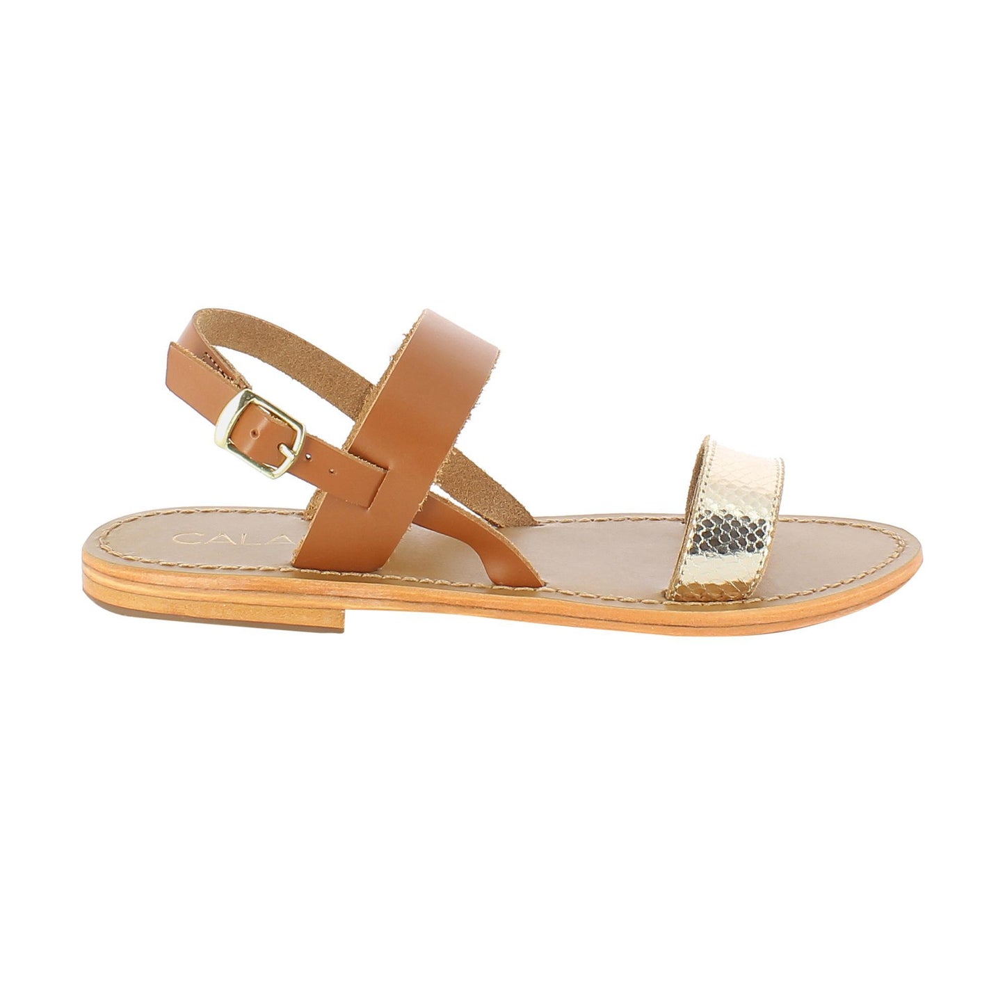 MILAGROSA sandales en cuir camel gold