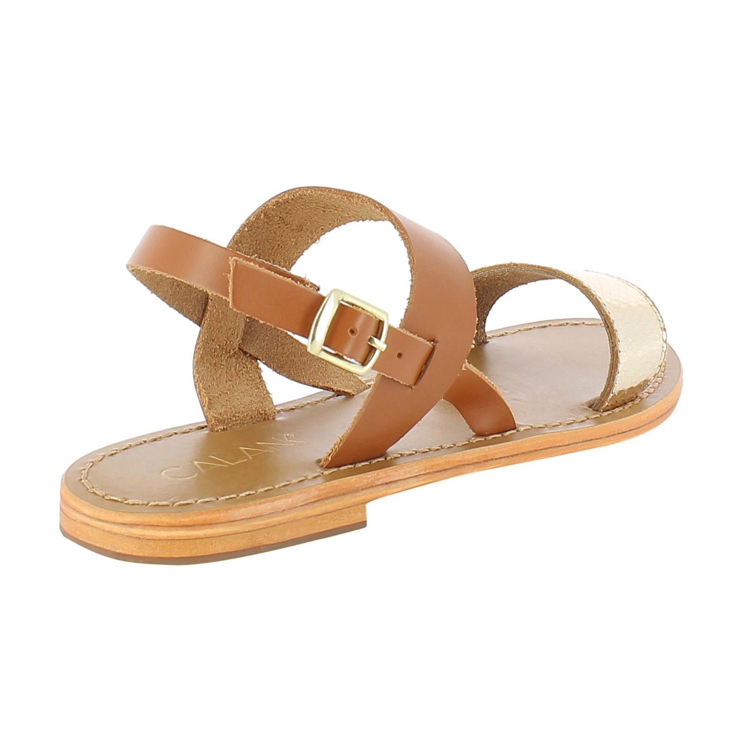 MILAGROSA sandales en cuir camel gold
