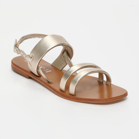Made sandales en cuir gold