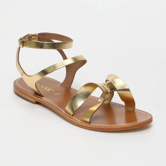 Madeline sandales en cuir dark gold
