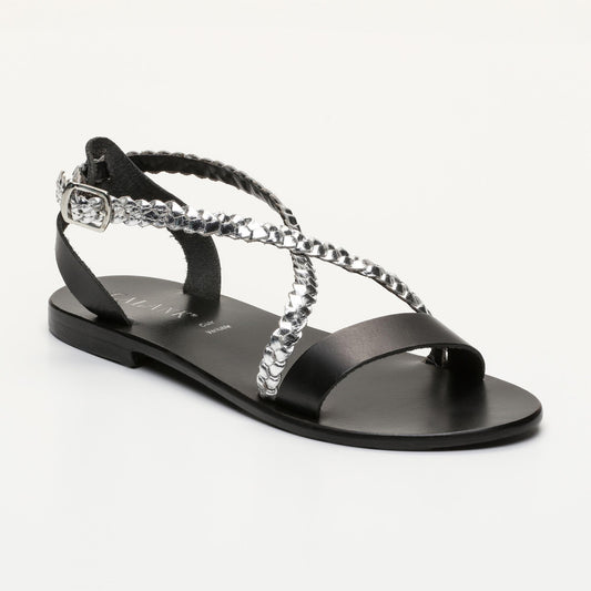 NADEEN sandales en cuir black silver