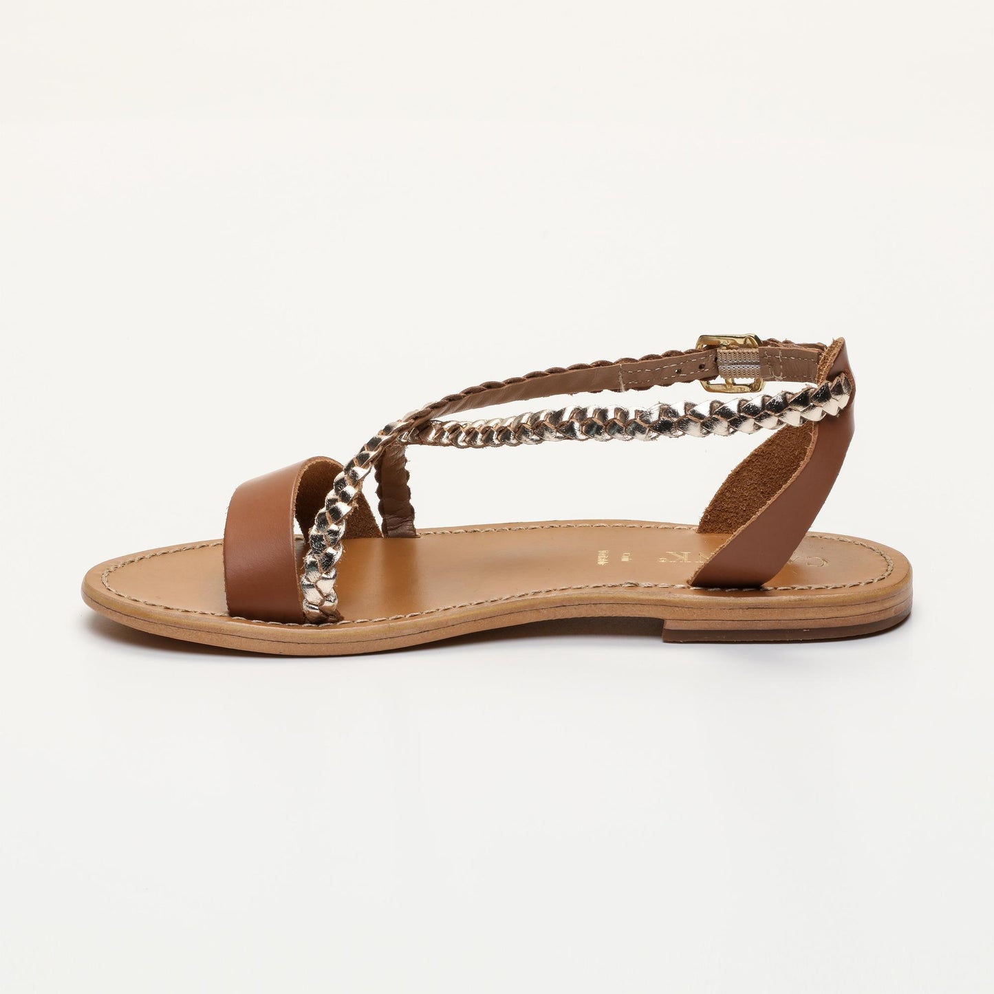 NADEEN sandales en cuir camel gold