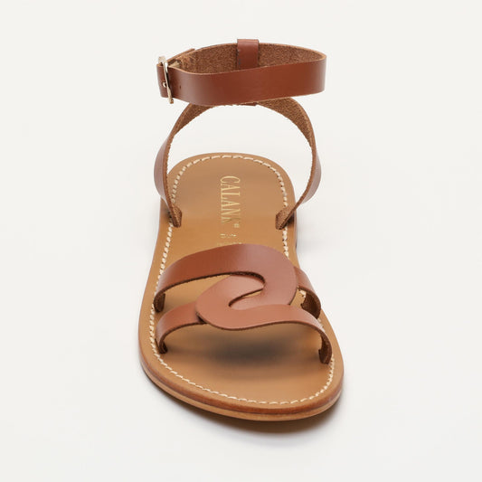 NELDA sandales en cuir camel
