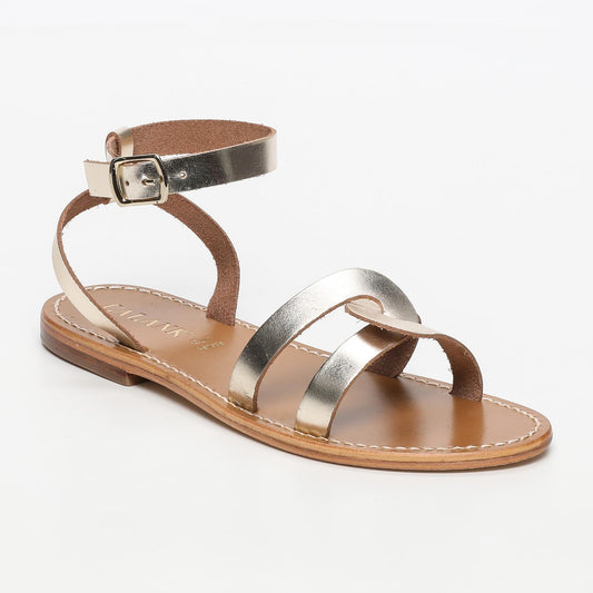 NELDA sandales en cuir gold
