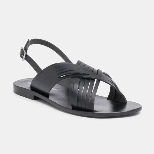 NYMA sandales en cuir black