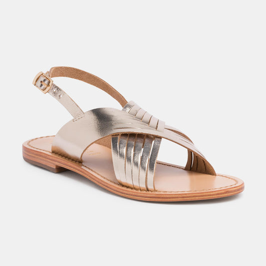 NYMA sandales en cuir gold