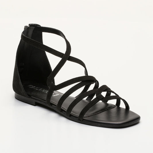 NYNKE sandales en cuir black