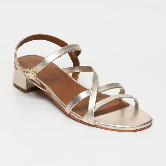 Nahla sandales en cuir platinium