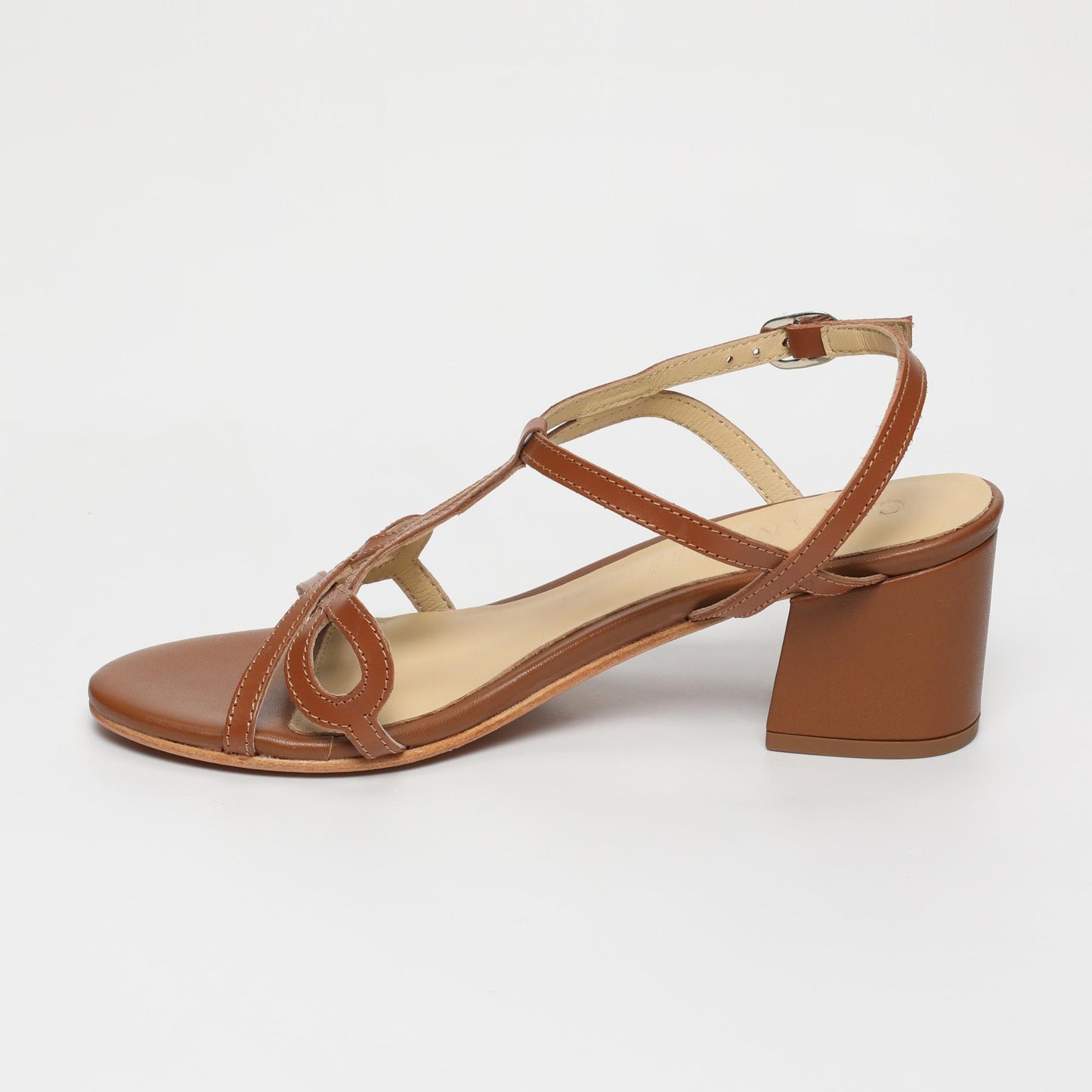 Nana sandales en cuir camel