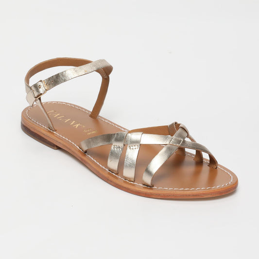 Natalia sandales en cuir platinium