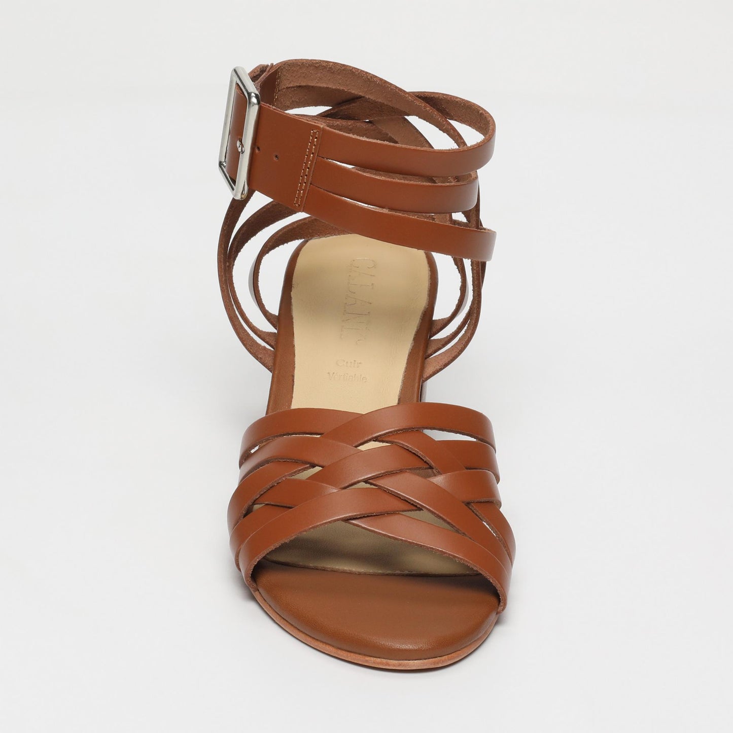 Nerine sandales en cuir camel