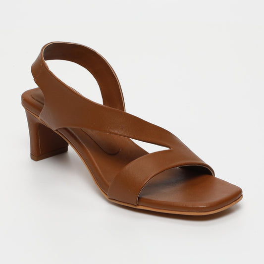 Netia sandales en cuir camel