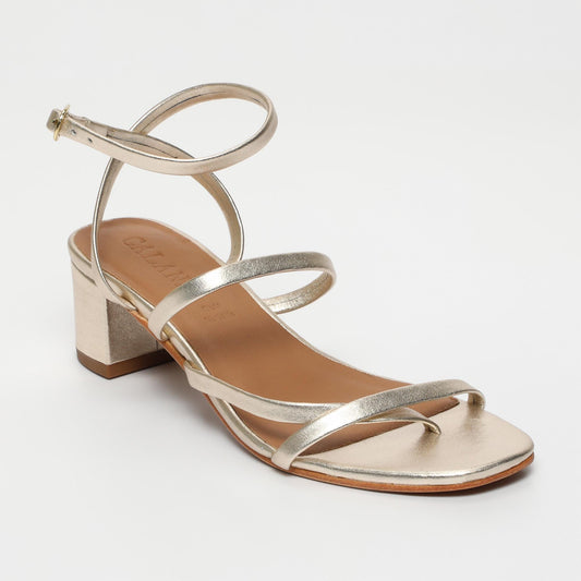 Netia sandales en cuir platinium