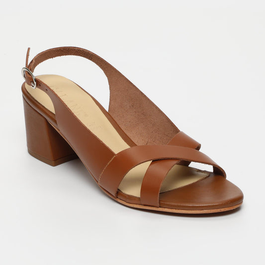 Netty sandales en cuir camel