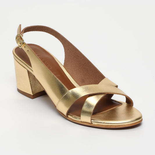 Netty sandales en cuir dark gold