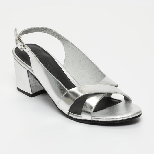Netty sandales en cuir silver