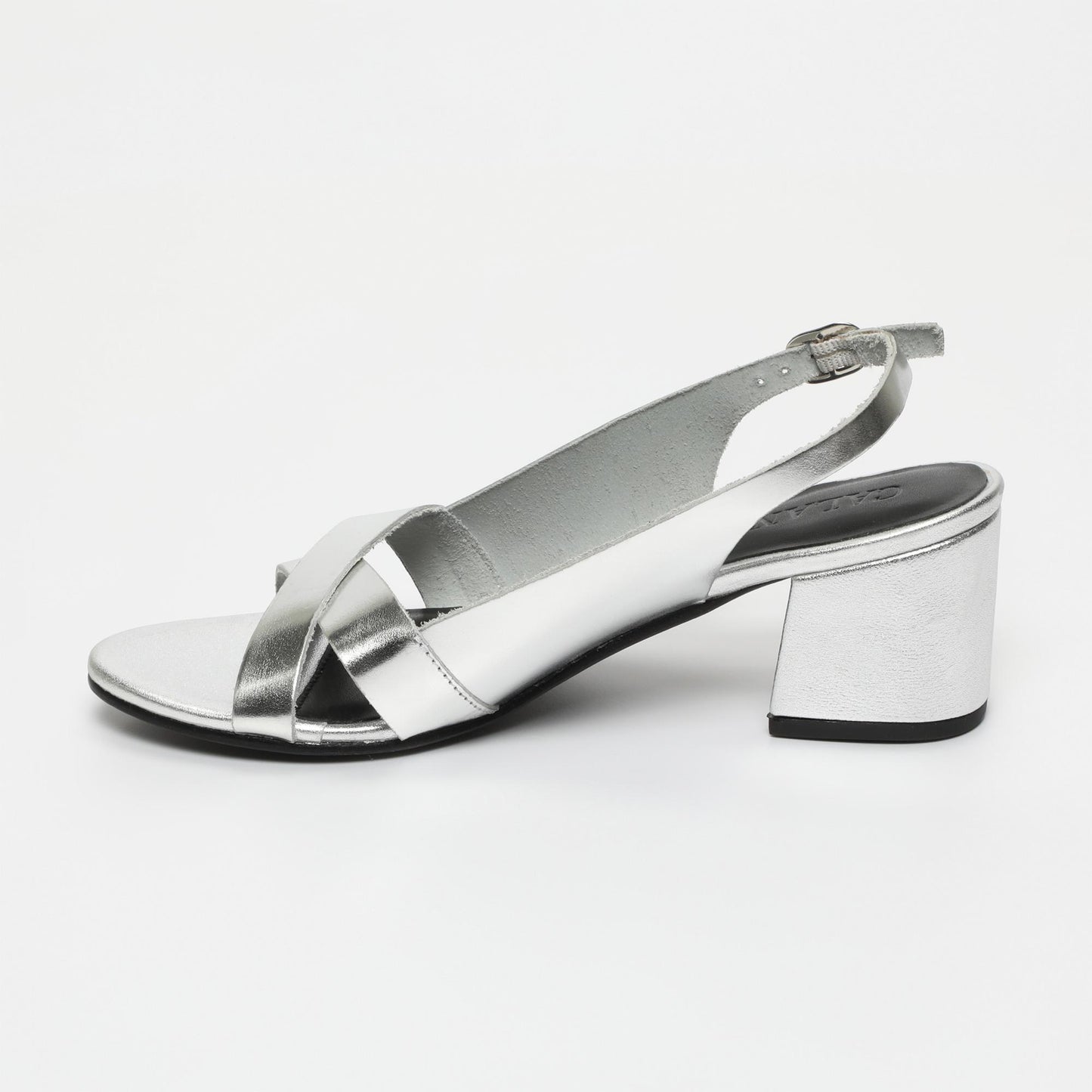 Netty sandales en cuir silver