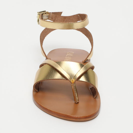 Neve sandales en cuir dark gold