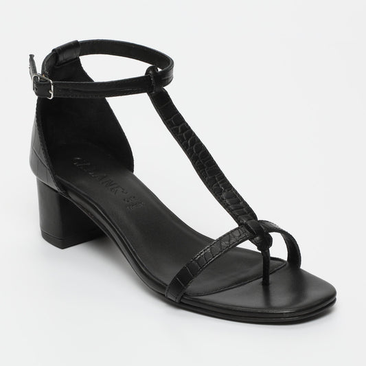 Nina sandales en cuir black croco