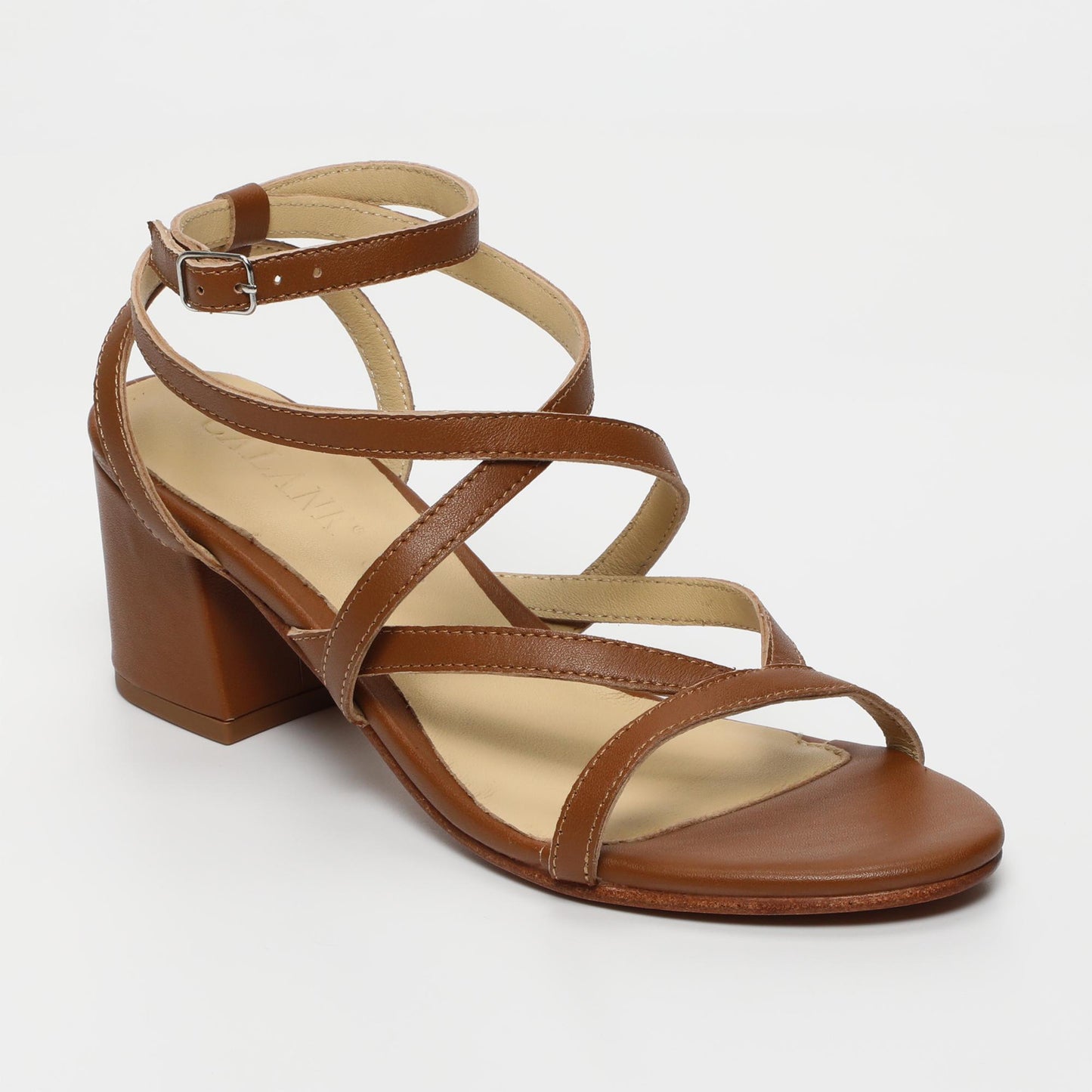 Nitsa sandales en cuir camel