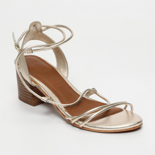 Nola sandales en cuir platinium