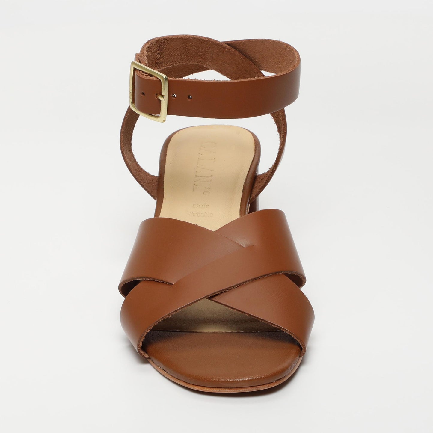Nonna sandales en cuir camel