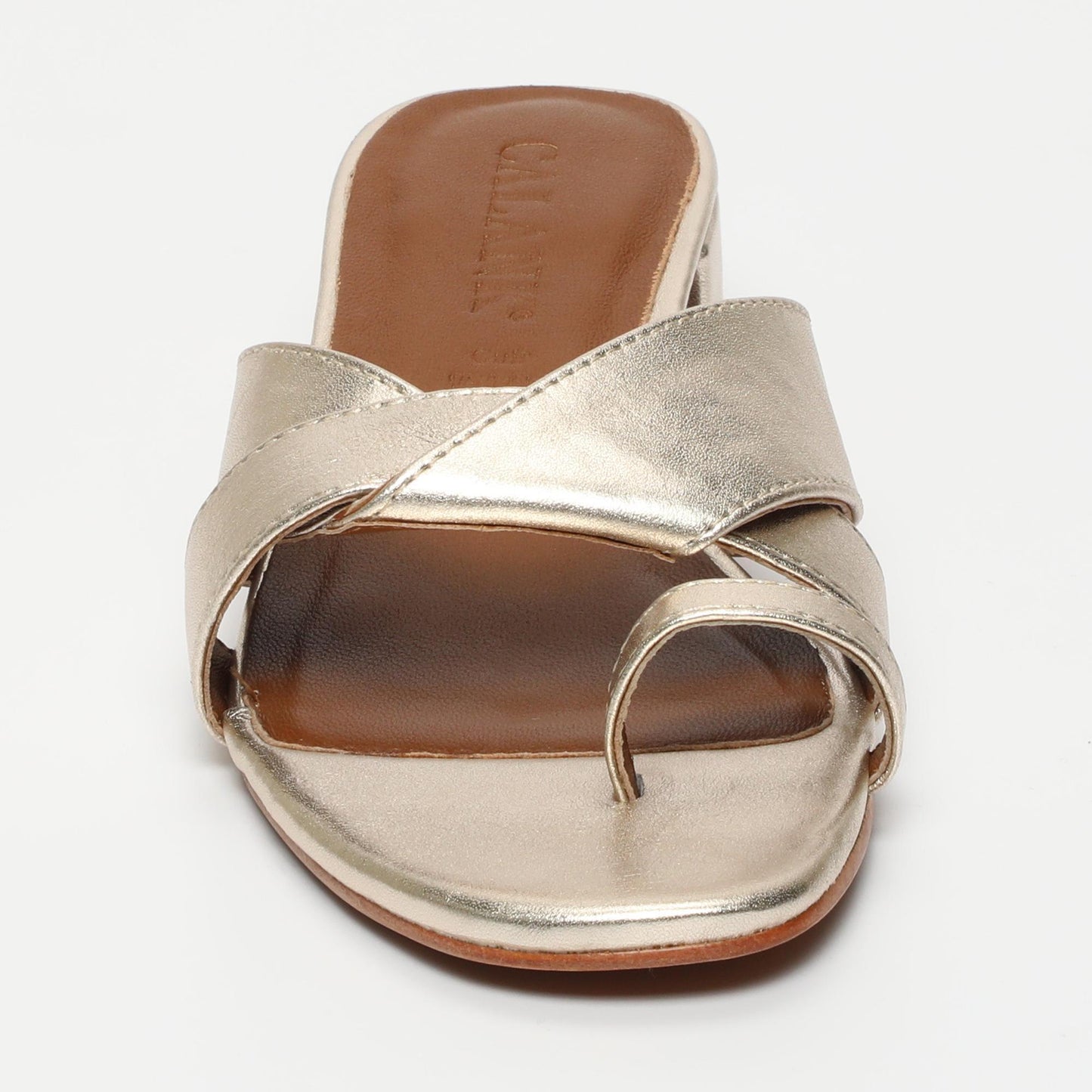 Nora sandales en cuir platinium