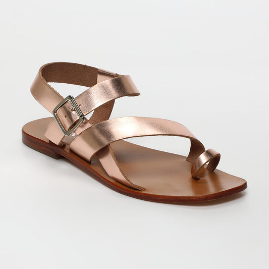 Norma sandales en cuir rosegold