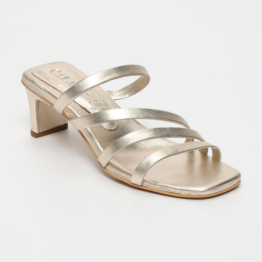 Nova sandales en cuir platinium