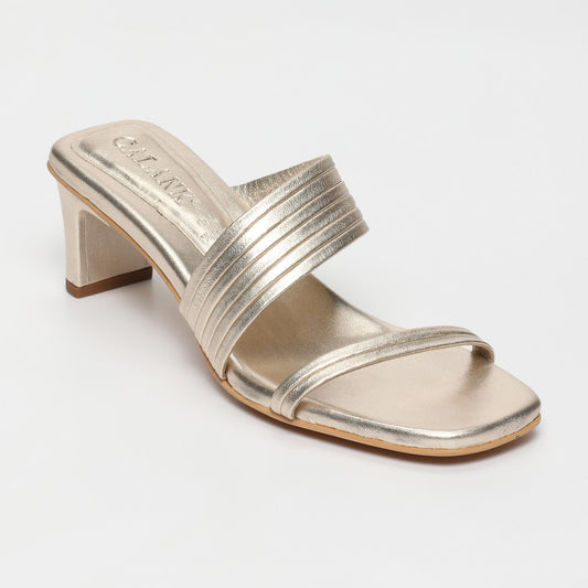 Nura sandales en cuir platinium
