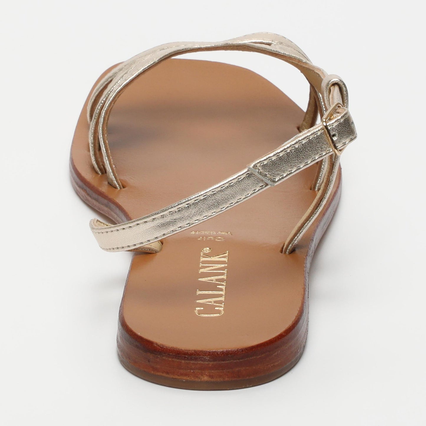 Nya sandales en cuir platinium