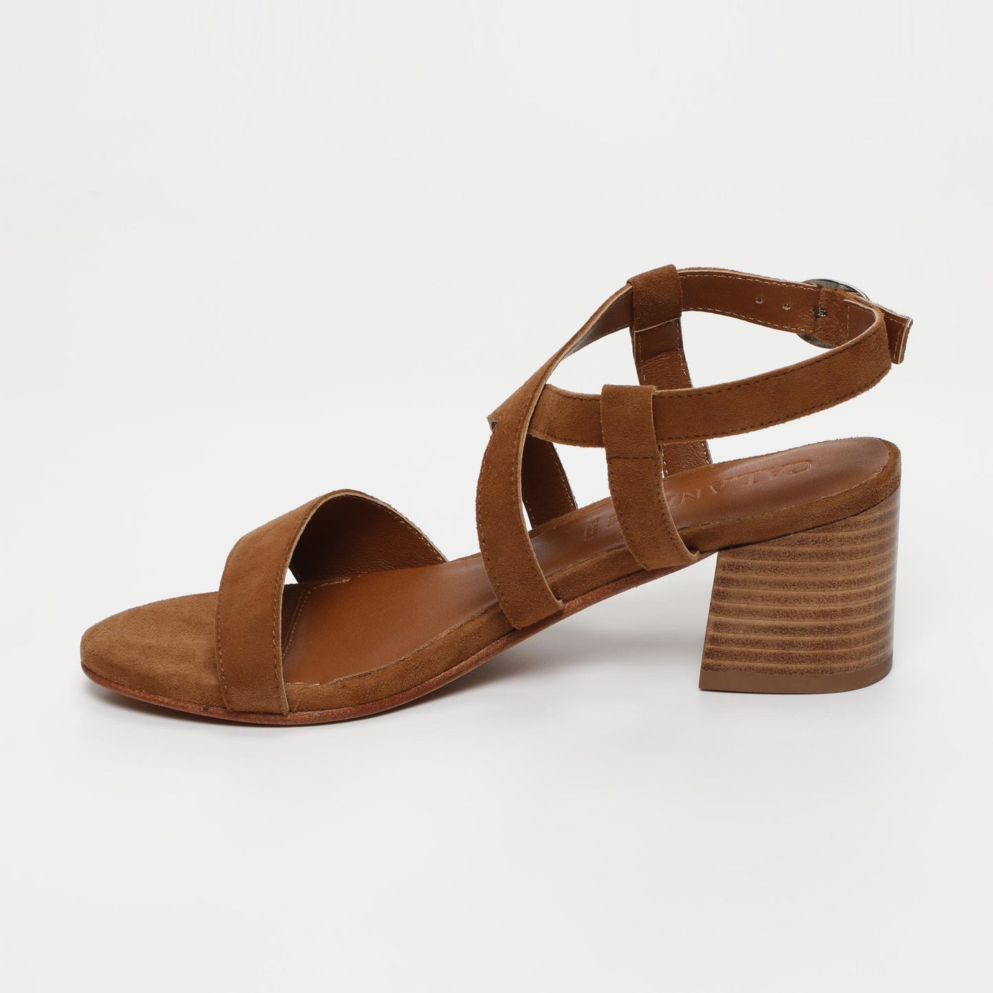 Nyssa sandales en cuir camel