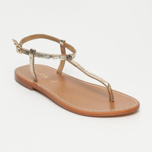 ORURO sandales en cuir gold crackle