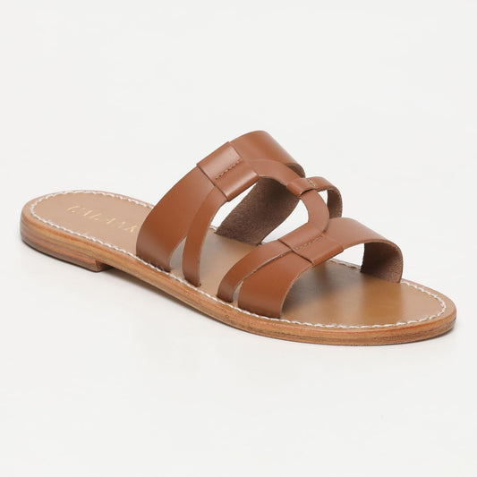 PANTAGONIA sandales en cuir camel