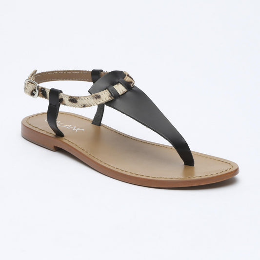 PEDERNERA sandales en cuir black leopard