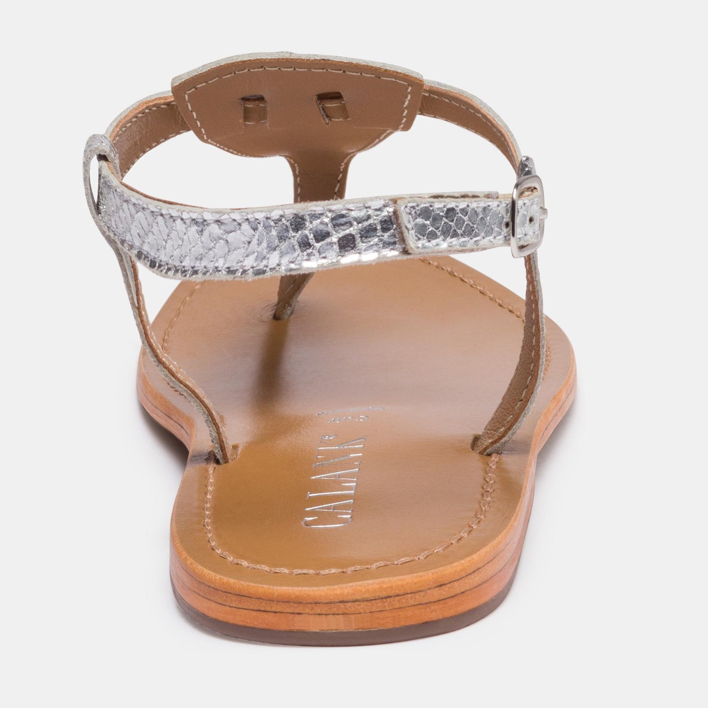PEDERNERA sandales en cuir silver snake