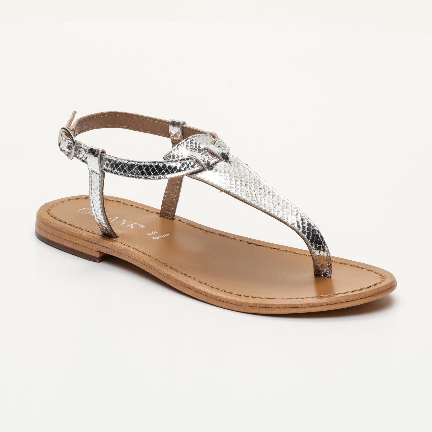PEDERNERA sandales en cuir silver snake