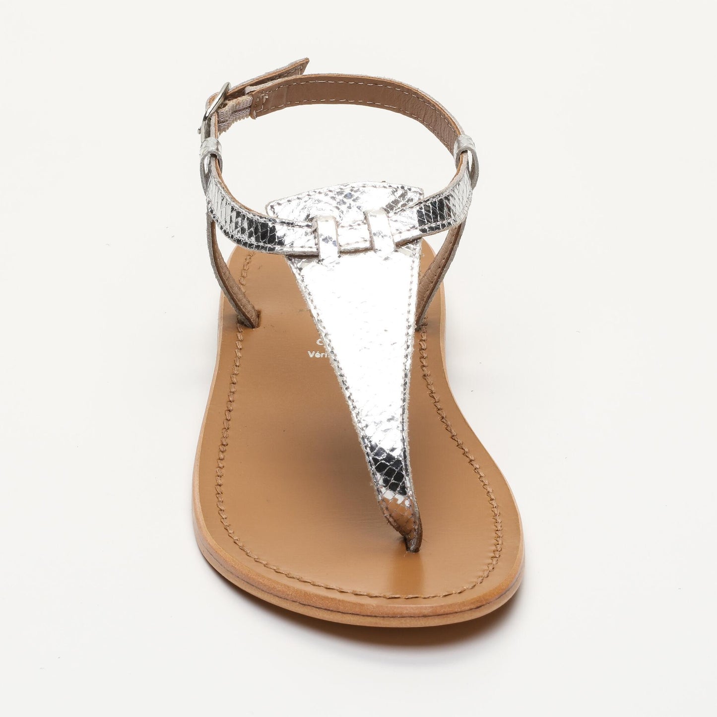 PEDERNERA sandales en cuir silver snake